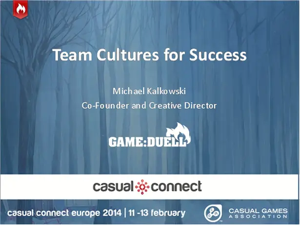 Michael Kalkowski's talk at Casual Connect in Amsterdam